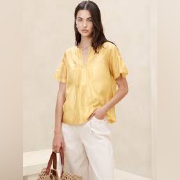 Banana Republic Factory PLEATED PLACKET BLOUSE - Picture 1 of 5